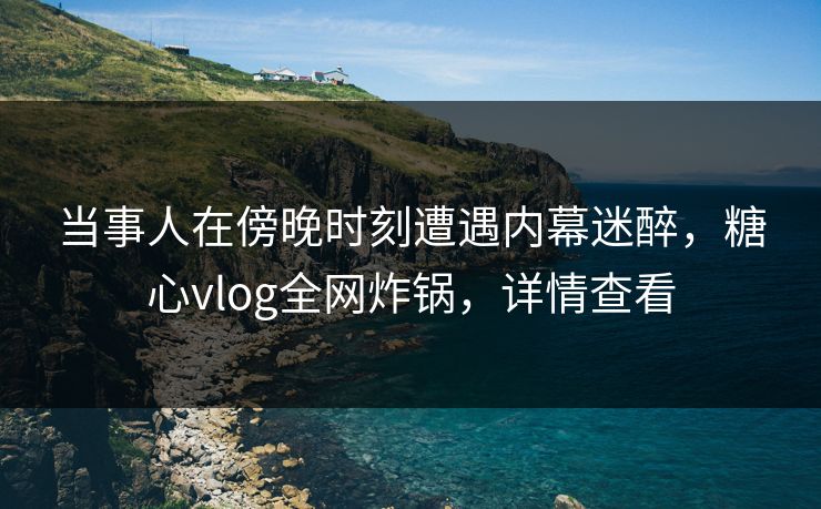 当事人在傍晚时刻遭遇内幕迷醉，糖心vlog全网炸锅，详情查看
